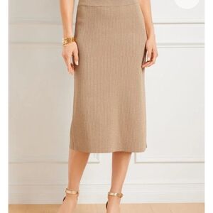 NWT-Talbots Gold Ribbed Pencil Skirt
